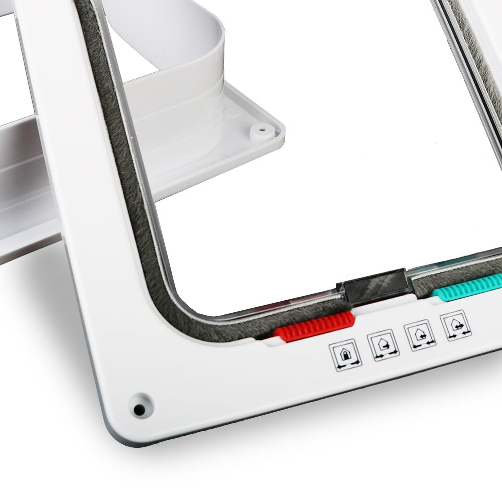 Откидная дверь для собак и кошек, АБС-пластик, защитные ворота для кошек и щенков с 4-сторонним замком, защитная откидная дверь, умная дверь для домашних животных для собак, кошек, котят