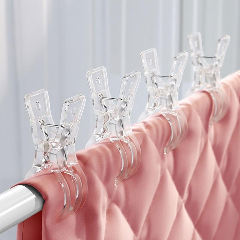 Multifunctional Big Size Plastic Clothes Clips for Securing Bedding and Garments Sturdy Laundry Pegs Ideal for Home Outdoor Use.
