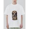Black T Shirt with Bear and Russian Text Print for Casual Wear