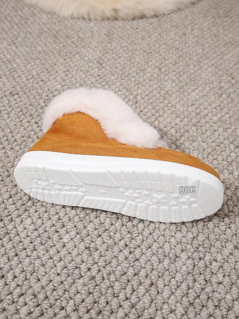 Женские зимние ботинки большого размера с меховой подкладкой - Зимний стиль кросс-бордер, Короткое голенище, Толстая пушистая хлопковая теплая подкладка