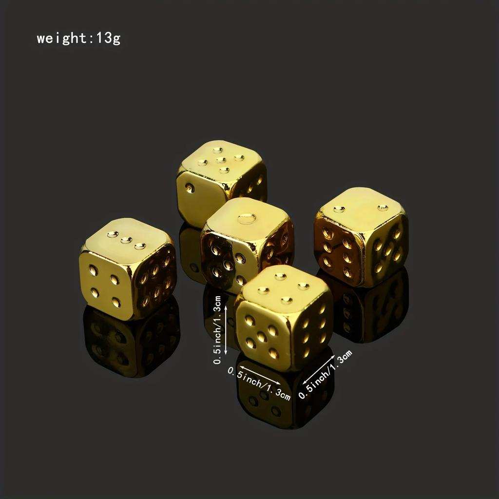13 мм позолоченные игральные кости, серебряные, золотые кости, сито, принадлежности для КТВ, карточная комната, цветные кости для настольной игры