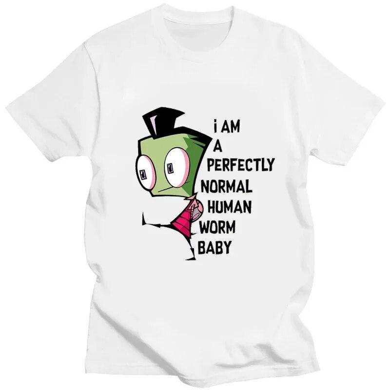 Футболка с рисунком «Захватчик Зим» Kawaii Zim Image, милая футболка с мультяшным принтом, унисекс, женская футболка в стиле ретро, ​​модная футболка для творчества с короткими рукавами