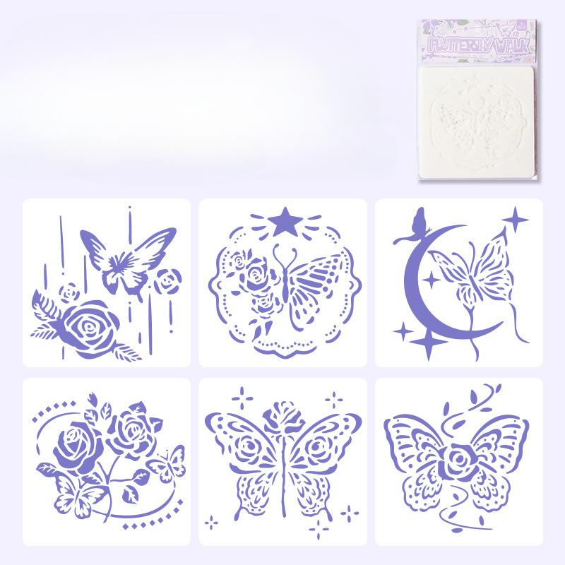 6 шт./компл. Пластиковые трафареты для животных, креативный дизайн, серия мультфильмов с животными, трафареты для скрапбукинга, журнальные трафареты для самостоятельного декора для рисования