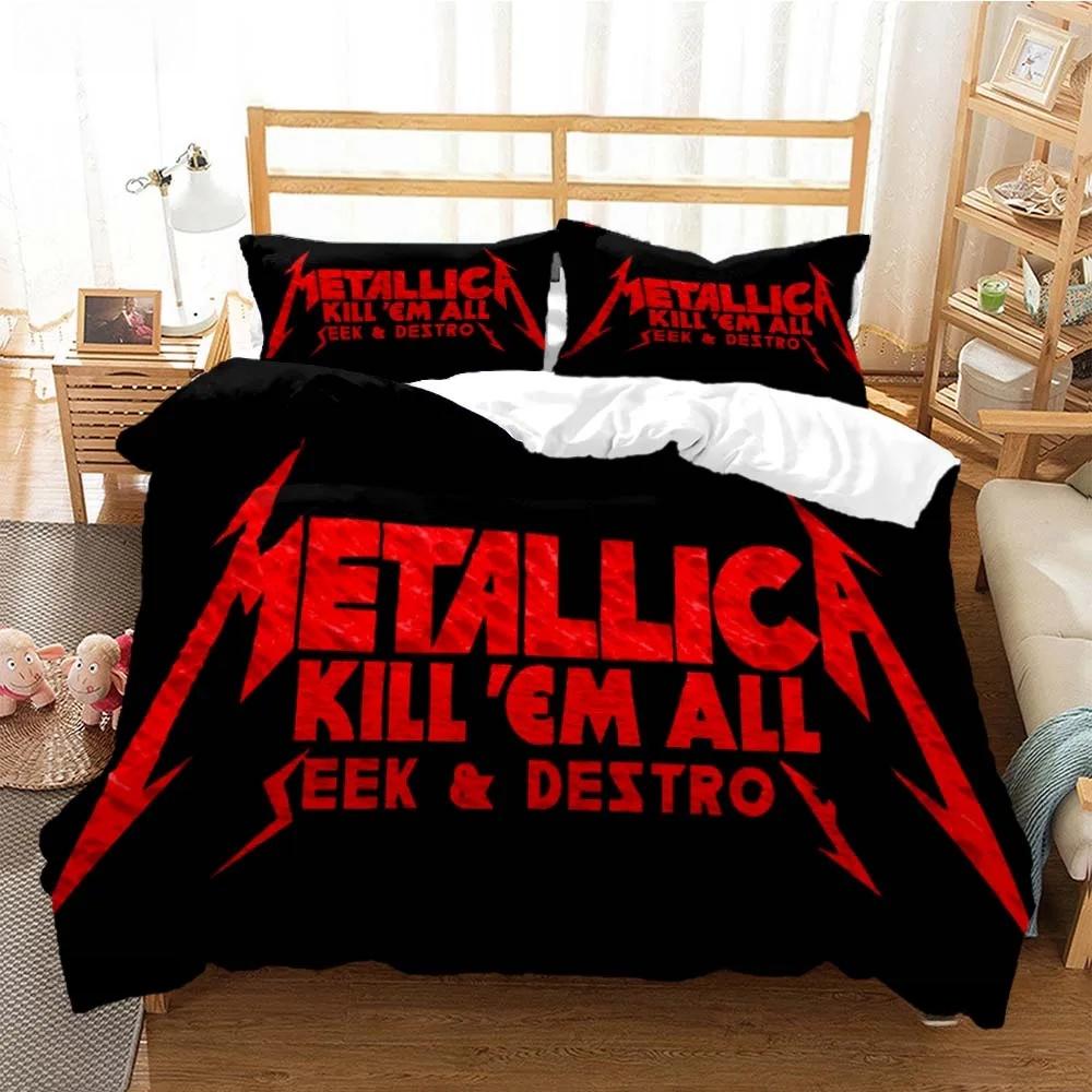 Метал-музыкальная группа MMetallica Коллекция постельного белья Односпальная Двуспальная Полная Королева Королевский Размер Коллекция кроватей Спальня для взрослых и детей Коллекция пододеяльников Домашний текстиль