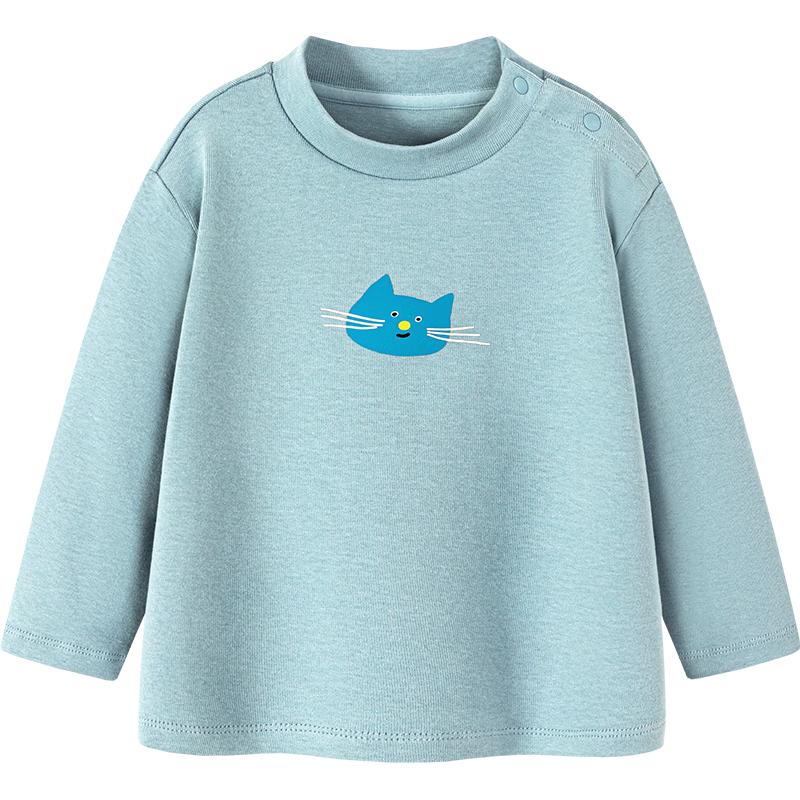 Minibala 2025 Winter Mock Neck Long Sleeve T-Shirt