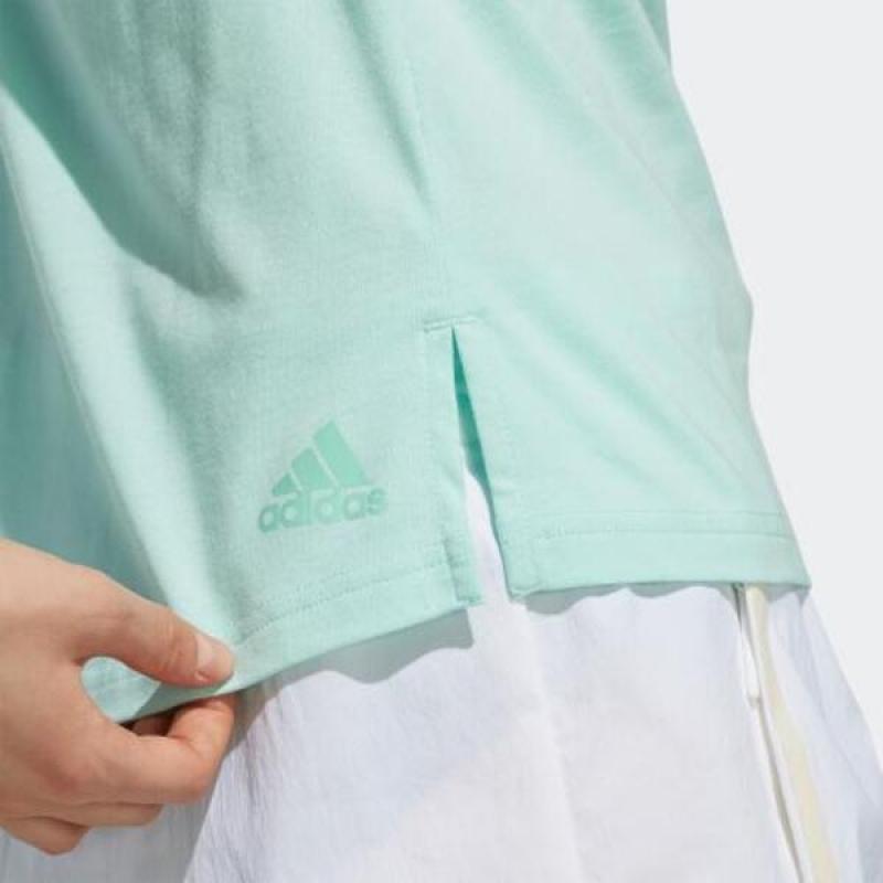 Adidas Футболка с короткими рукавами и принтом логотипа Alphabet Sports, женская, мятно-зеленая, DY8613