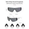 Xiaomi Glasses for Woman, Man Sunglasses – Y2K Wrap Rimless UV400 Shades with Star Metal Accents for Street Driving