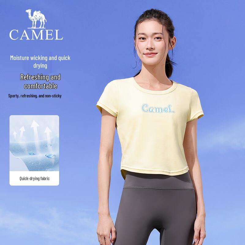 Camel Женская спортивная футболка с эффектом хлопка, быстросохнущая