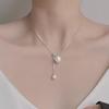 Trendy Pearl Tassel Adjustable Necklace: Elegant, High-End French Clavicle Chain for Women