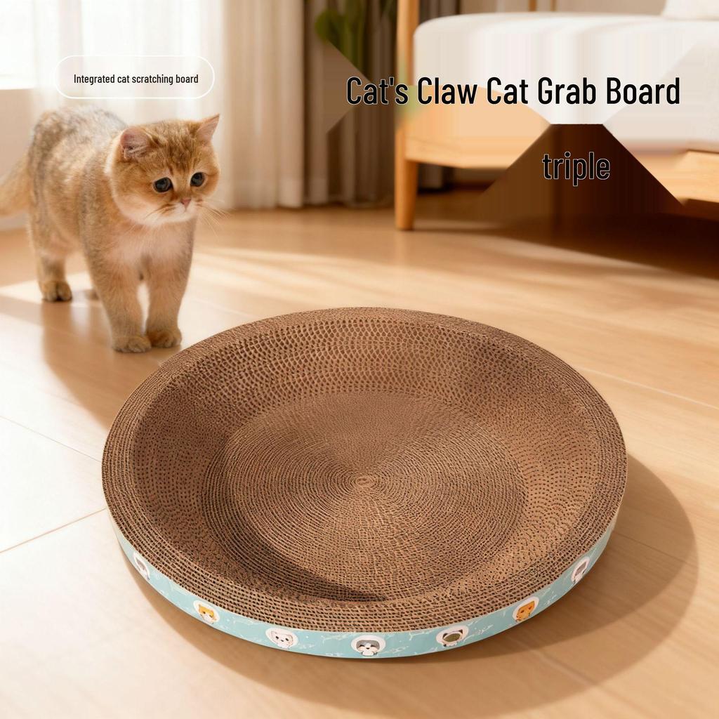 Прочный большой лежак-когтеточка для кошек: Устойчивый к царапинам, не осыпающийся гофрокартон для самостоятельных развлечений