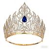 Корона Мисс Вселенная Диадема Высокая Корона Конкурс Красоты Королева Диадемы для Свадьбы Свадебные Медная с Хрустальным Камнем для Аксессуара на Волосы