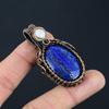 Lapis Lazuli & Moonstone Gemstone Handmade Copper Wire Wrap Jewelry Pendant For Her