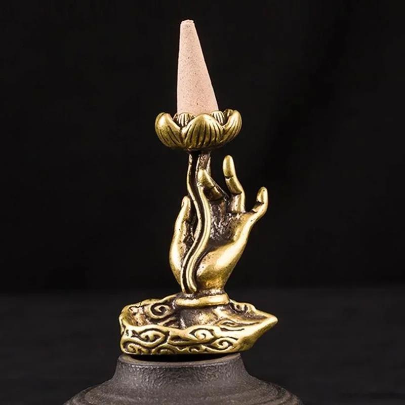 Ретро ароматические палочки латунные украшения для чайной церемонии бергамот противоток медные курильницы лотос буддийский храм домашний декор