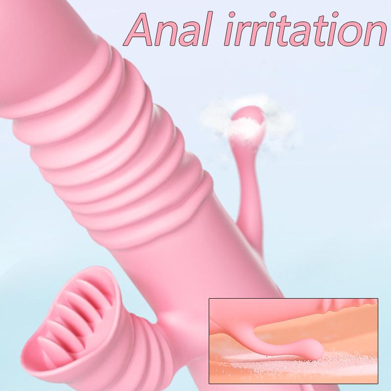 Вибратор с подогревом, телескопический фаллоимитатор, лизание языка, вагинальный массаж, стимуляция женского клитора, мастурбация, вибрация, секс-игрушка для взрослых