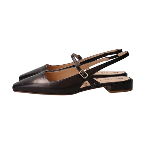 Женские туфли-лодочки Fabio Rusconi с квадратным носком и ремешком-задником, черные, размер 22,5 см