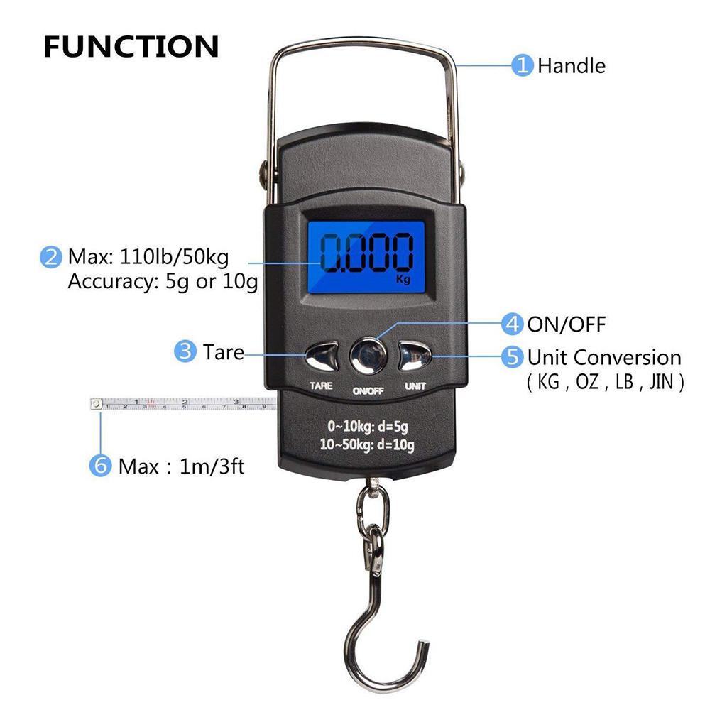 Digital Scales Luggage Scale Load 50kg-10g LCD Mini Protable Pocket Fishing Scale Electronic Hanging