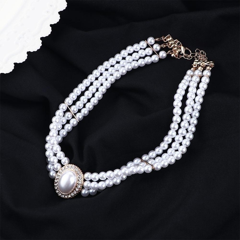 Multi-layer Pearl Pendant Jewelry Accessories Pearl Choker Fashion Retro Pearl Necklace Women