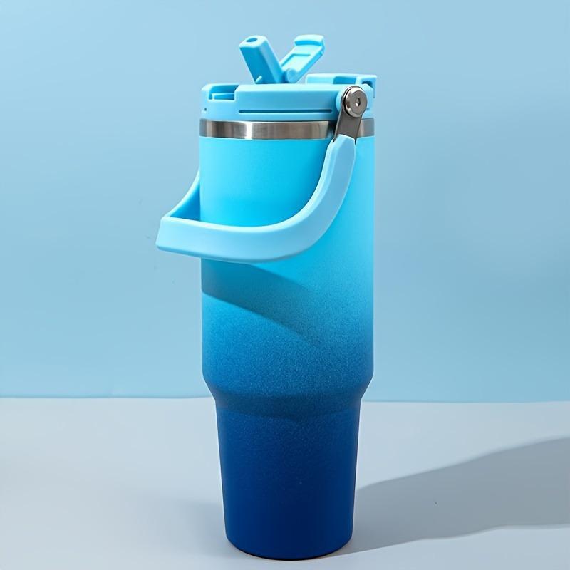 30oz Stainless Steel Portable Travel Thermos Cup with Straw - Large Capacity for Outdoor/Car Use