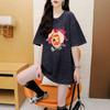 Summer Women's Design Sense Niche Loose Washed and Old Short Sleeve T-shirt