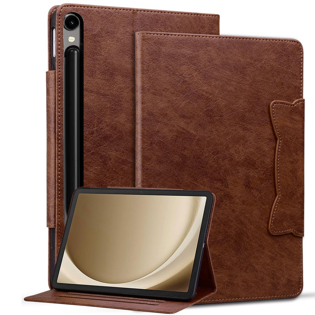 Для Samsung Galaxy Tab S10 FE+ Чехол Кошачья Пряжка Застежка Кожаный Защитный Чехол-Подставка