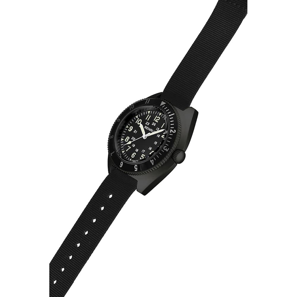 Military Watch Black [Benrus] TYPE-2-BLACK Men's