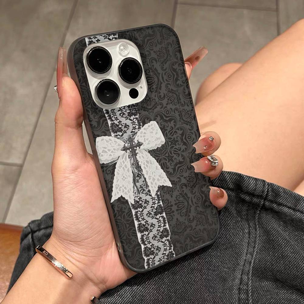Кружевной Узор Для IPhone 16 15 11 12 13 14 17 Pro Max PLUS Pro Мягкий Гофрированный Силиконовый Задний Чехол Для Телефона