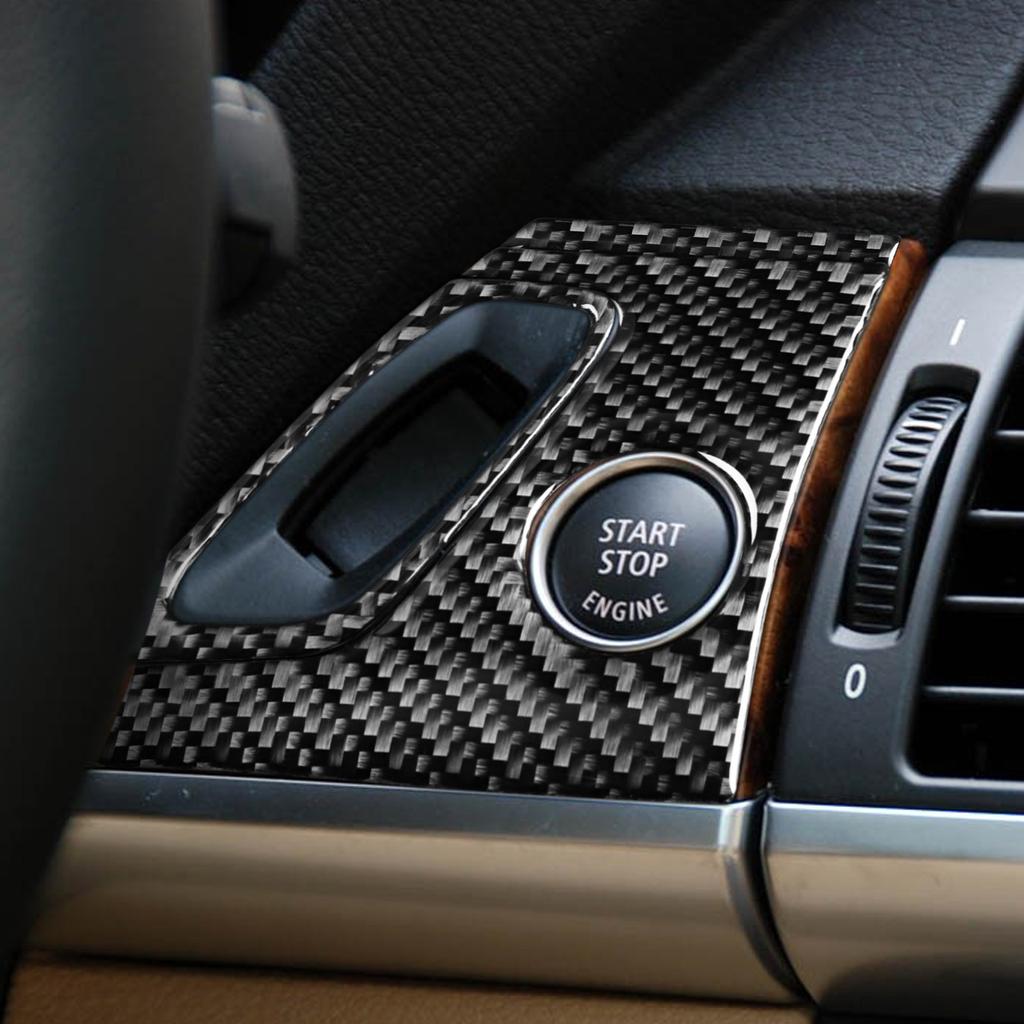 Для BMW X5 E70 2006-2013 углеродное волокно автомобильная дверная панель декоративная полоса переключатель запуска и остановки крышка костюм аксессуары для интерьера