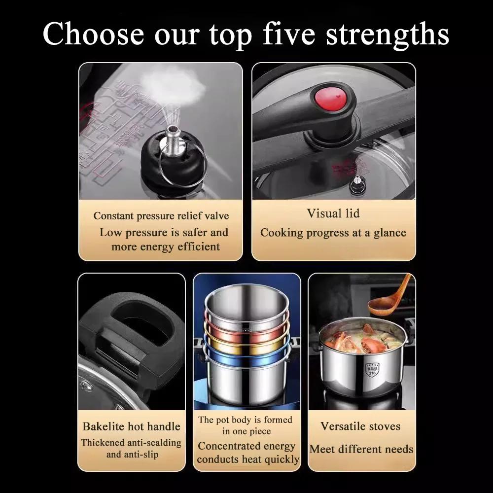 Многофункциональная бытовая скороварка, нержавеющая сталь 316L, микроскороварка с пятью слоями утолщенной стали