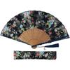 Бренд складных вееров HOSEKKEN, сочетающий в себе традиционное мастерство и современные женские японские аксессуары. Синий, темно-синий, цветы. Элегантный, бамбуковый. Прочный.