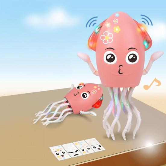 Electric Dancing Octopus Toy with LED Lights Music Smart Obstacle Avoidance Octopus Toy Toddlers Boys Girls Crawling Cartoon Octopus Toy