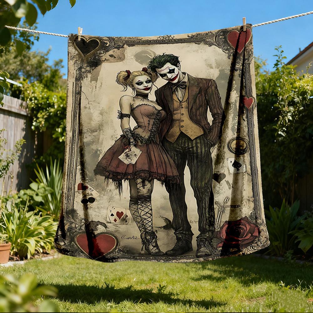 1 шт. Джокер, Харли Квинн Наружное фланелевое одеяло Подарок для мальчиков, девочек, взрослых, семьи, друзей