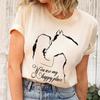 Funny Horse And Girl You Are My Happy Place Print T-shirts Summer Short Sleeve Tee Shirts For Women Round Neck Ladies Personalized Tops