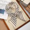 Trendy Square Silk Scarf Double Sides Black White Head Handkerchief 70*70cm Handbag Wraps Hair Scarf Female