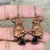 Black Tourmaline Rough Earring Electroformed Copper Earrings Gemstone Rabbit Earring Electroformed Jewelry Gifts for Women Handmade Earring