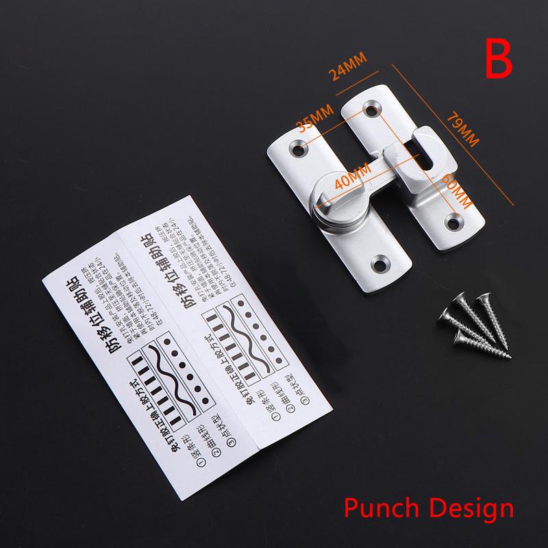 Punch-Free Hasp Latch Door Lock Black Cabinet Locks Kids Safety Lock Barn Door Sliding Door Anti-Pried Hook Lock Hardware