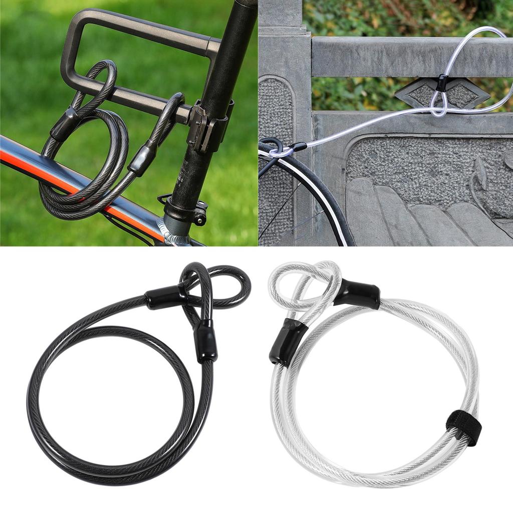 Security Bicycle Steel Cable Strong 12mm Coated Double Loop Anti Theft
