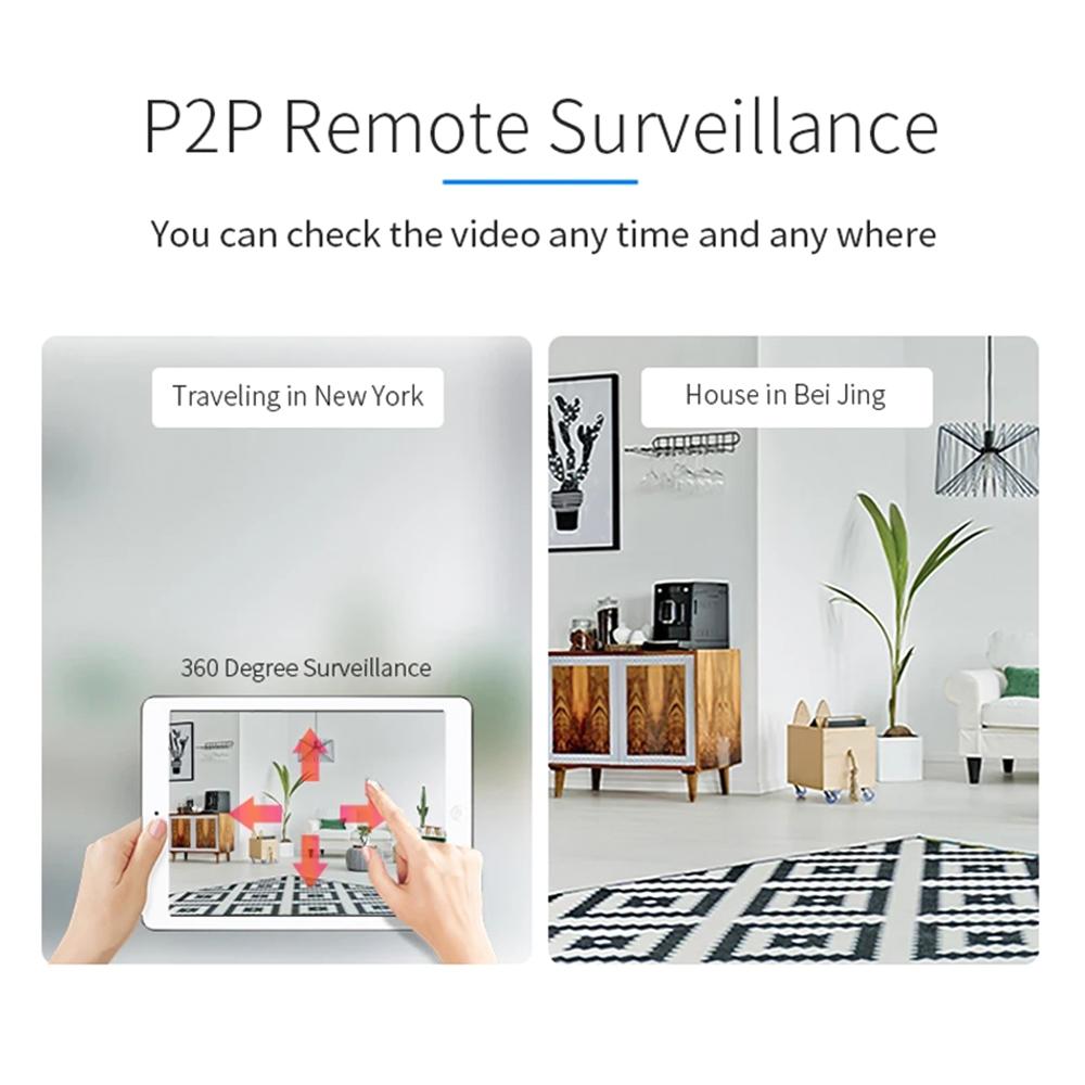 Камера безопасности 1080P HD 3-мегапиксельная Wi-Fi камера с функцией панорамирования/наклона и отслеживанием движения на 355 градусов ИК ночного видения