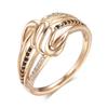 Черное Натуральное Циркониевое Кольцо Волна Розовое Золото Ажурный Цветок Этнические Свадебные Кольца Для Женщин Пляжная Вечеринка Винтажная Бижутерия