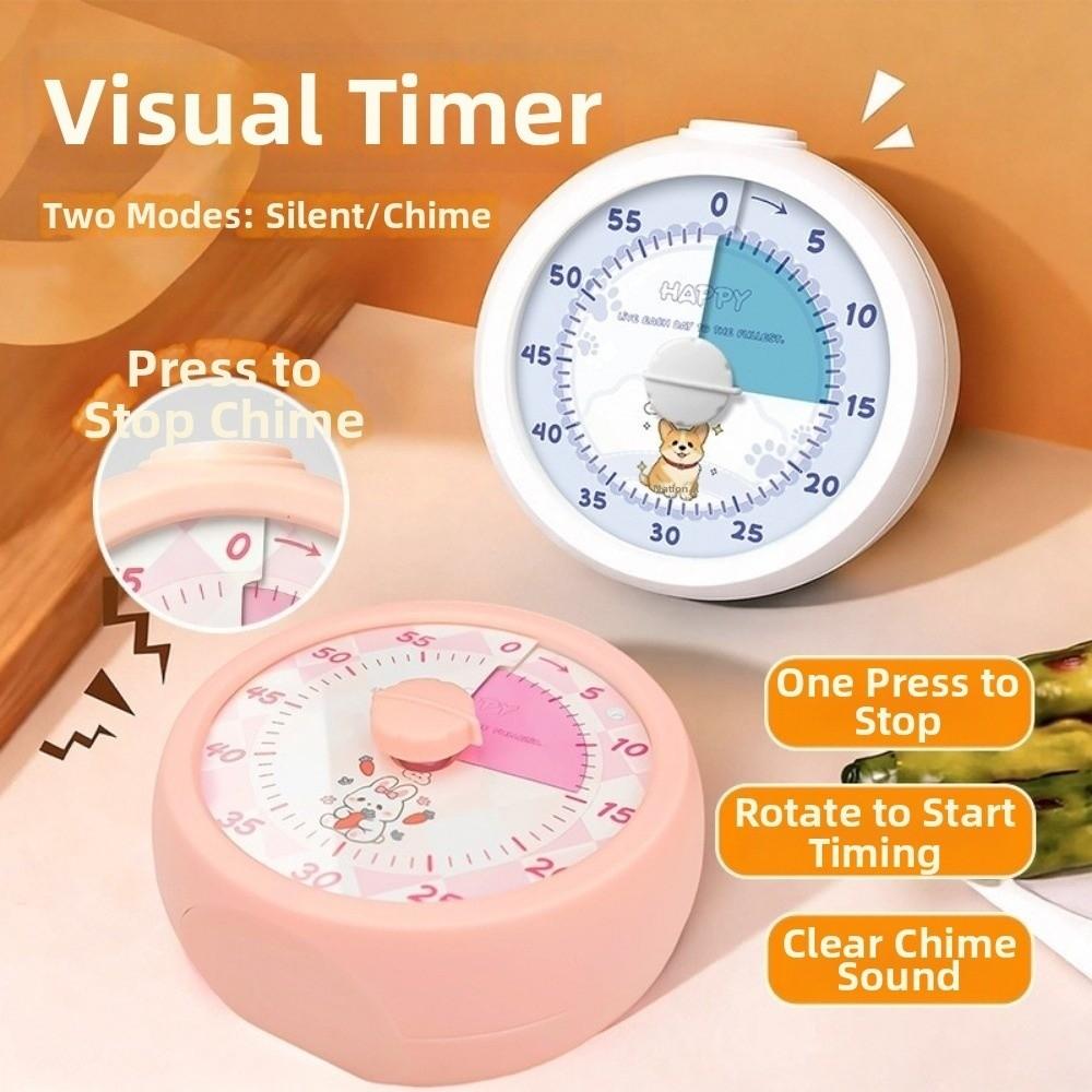Silent Operation Countdown Alarm Clock Portable Kitchen Timer Student Timer Visual Timer Kids
