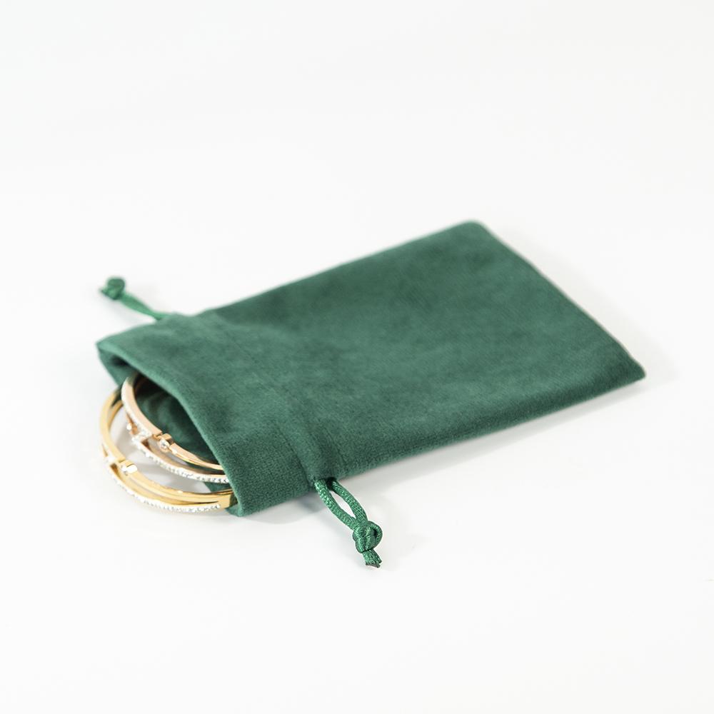 5 шт./лот темно-зеленая замшевая сумка для ювелирных изделий мягкая бархатная грибная упаковка открытого типа с завязками для хранения колец сережек органайзер