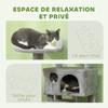 138cm Cat Tree, Multi-Level Cat Tower with Scratching Posts and Pad, Bed, Condos, Platforms, Toy Balls, Light Grey