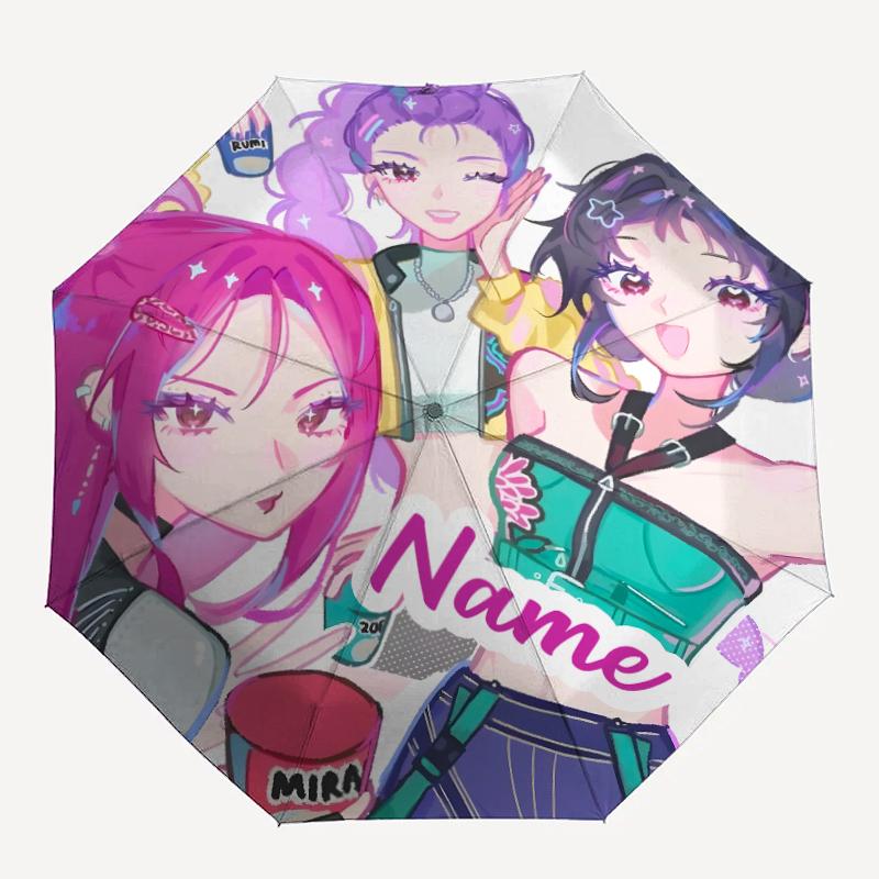 Personalized Name K-KPop Demon Hunters Print Umbrella - Automatic Open/Close, Eight-Rib Durable Frame, Automatic Folding Umbrella