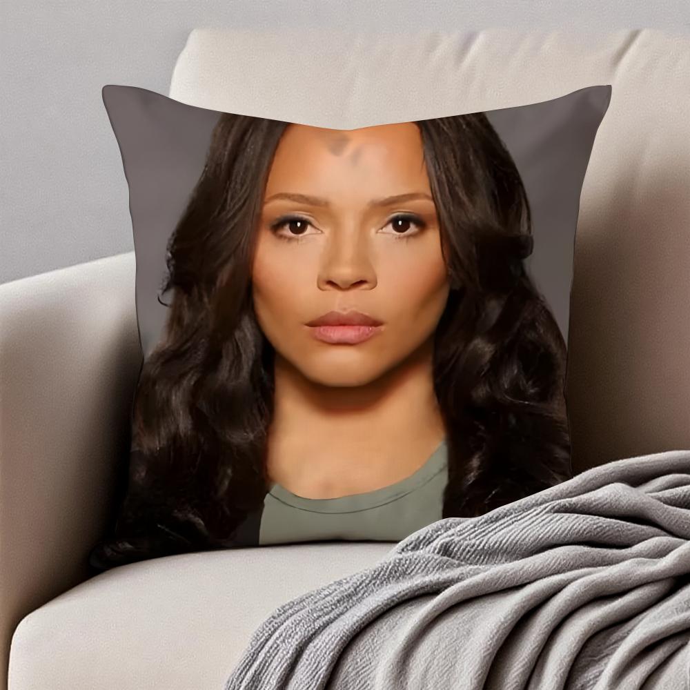 CCarmen Ejogo Cushion Cover Pillowcase Antidustmite Invisible Zipper Short Plush Sofa Cushion