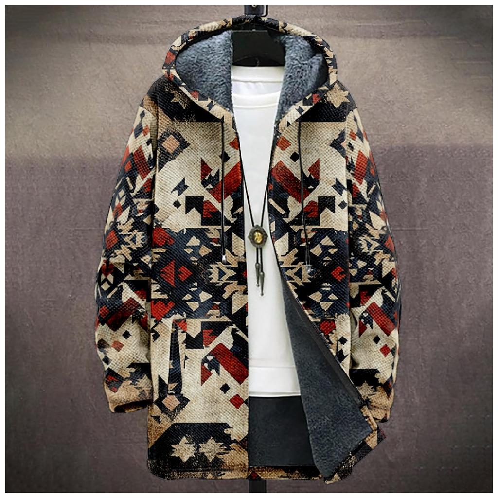 Men's Thick Zipper Pocket Jacket with Pockets Inserted Into Cotton Jacket