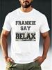 Мужская винтажная футболка "Frankie Say Relax" - Потертая ретро уличная футболка с культовым слоганом