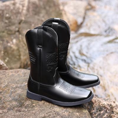 Мода Модная обувь Мужские западные сапоги Ковбойские Водонепроницаемые уличные сапоги Мужская обувь Сапоги до колена для верховой езды Сапоги Винтажные сапоги для верховой езды