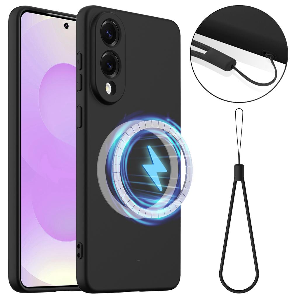 For Samsung Galaxy S25 Edge Case Compatible with MagSafe Anti-Drop Liquid Silicone Phone Cover