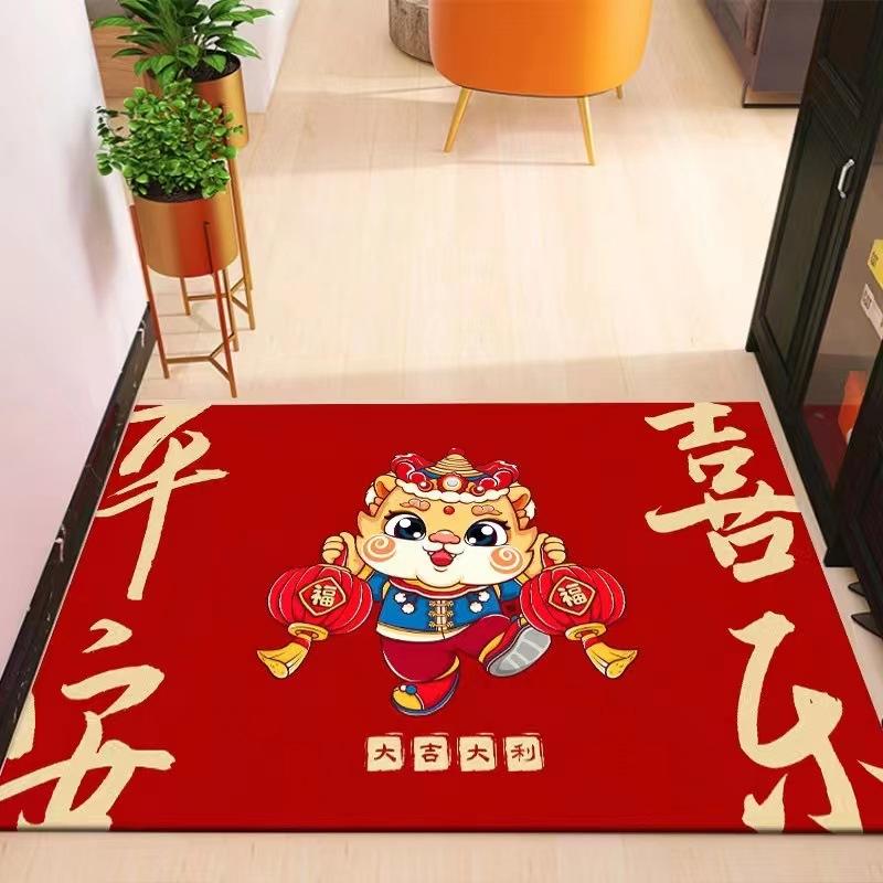 Коврик на год дракона для спальни, ванной комнаты, двери в ванную, коврик для входа в дом, коврик для двери, праздничный ковер