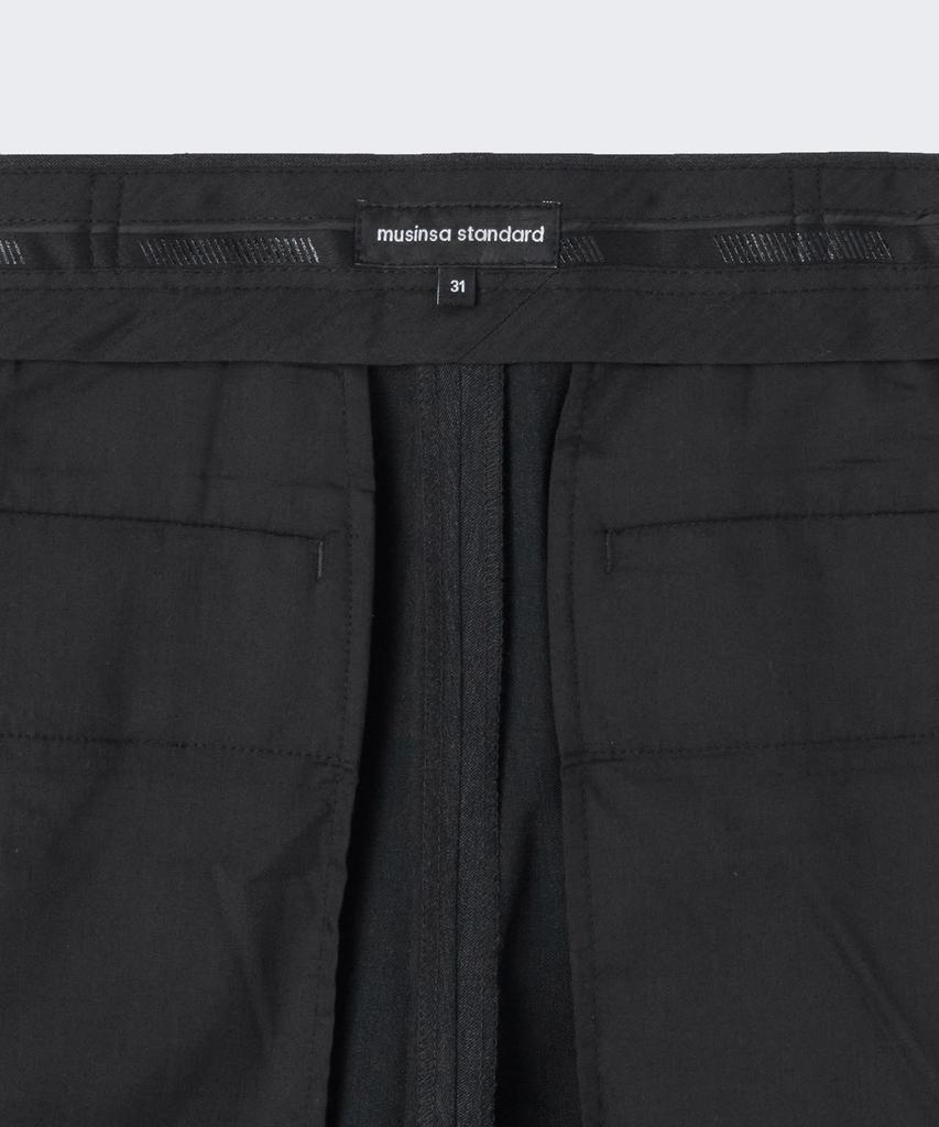 MUSINSA STANDARD New Wide Hidden Banding Slacks [Charcoal Gray]