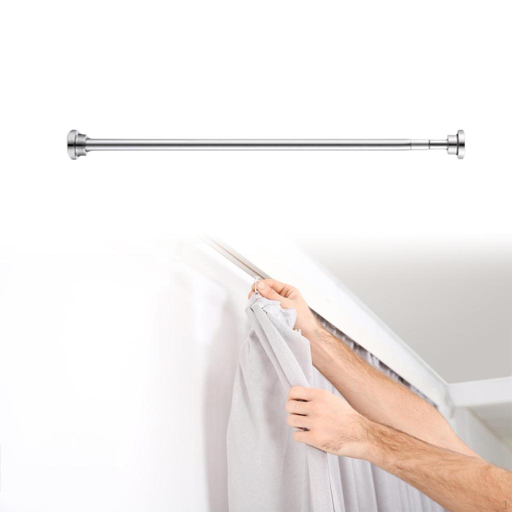 Extendable Garment Hanging Bar Durable Wardrobe Rod for Bedroom